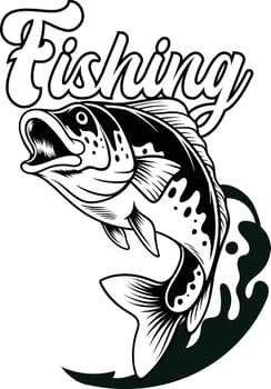 Vector illustration of largemouth bass fish