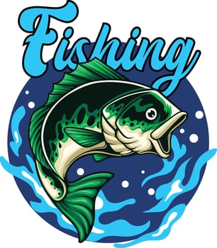Vector illustration of largemouth bass fish
