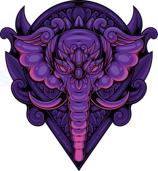 Vector illustration of elephant ornament