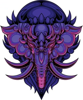Vector illustration of elephant ornament