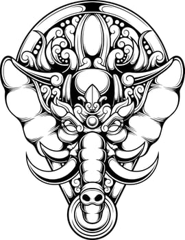 Vector illustration of elephant ornament