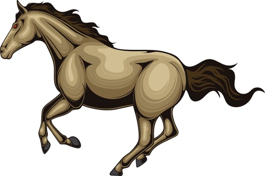 vector illustration of horse with detailed artwork