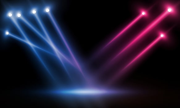 Colorful lights on the stage light floodlights vector design.