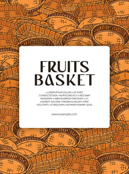 Fruits or vegetables bucket basket illustration background design vector