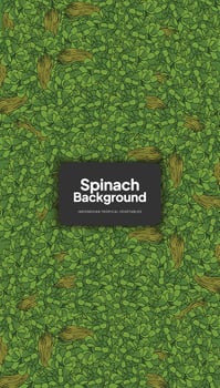 Spinach illustration, tropical vegetable background design template vector