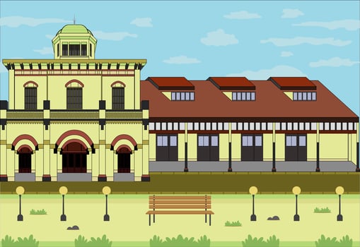 Tawang Old Train Station Semarang Indonesia vector