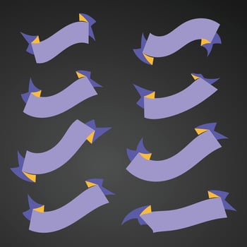 Ribbons set vector with black background