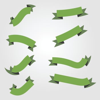 Ribbons set vector beautiful color with white background