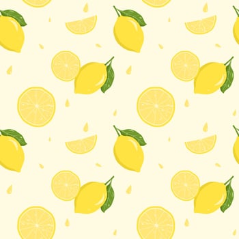Lemon Slice Seamless Pattern vector