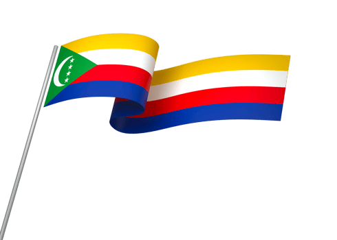 Comoros flag element design national independence day banner ribbon png