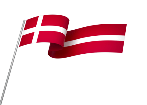 Denmark flag element design national independence day banner ribbon png