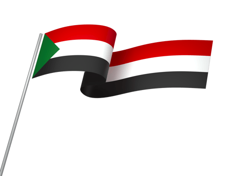 Sudan flag element design national independence day banner ribbon png