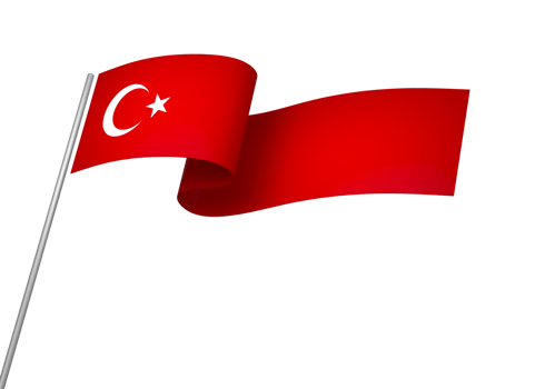 Turkey flag element design national independence day banner ribbon png