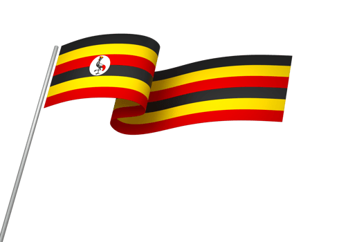 Uganda flag element design national independence day banner ribbon png