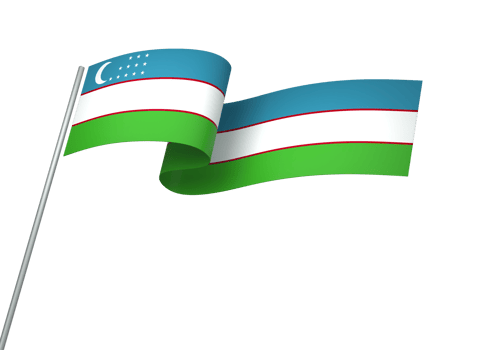 Uzbekistan flag element design national independence day banner ribbon png