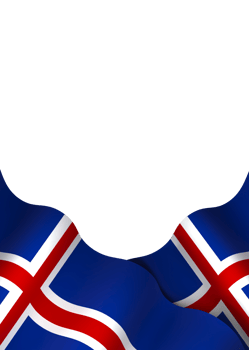 Iceland flag element design national independence day banner ribbon png