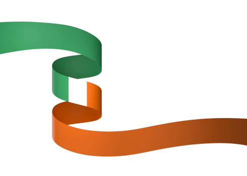Ireland flag element design national independence day banner ribbon png