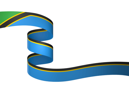 Tanzania flag element design national independence day banner ribbon png