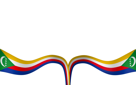 Comoros flag element design national independence day banner ribbon png