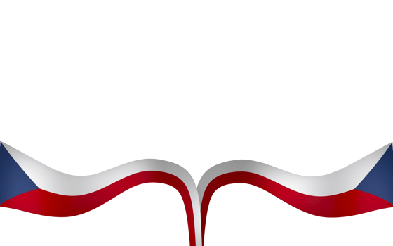 Czech Republic flag element design national independence day banner ribbon png
