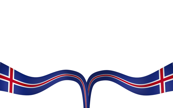 Iceland flag element design national independence day banner ribbon png