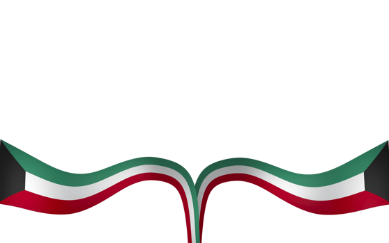 Kuwait flag element design national independence day banner ribbon png