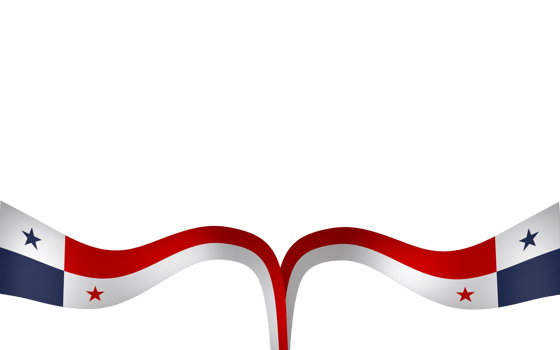 Panama flag element design national independence day banner ribbon png
