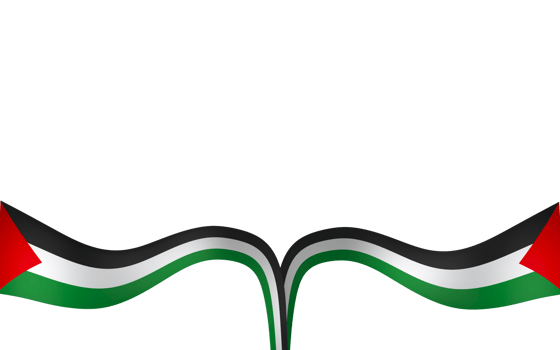 Palestine flag element design national independence day banner ribbon png
