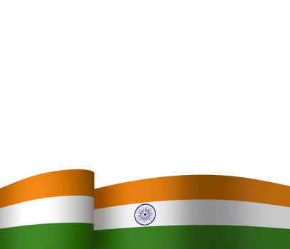India flag element design national independence day banner ribbon png