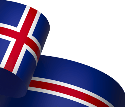 Iceland flag element design national independence day banner ribbon png
