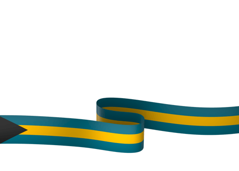 The Bahamas flag element design national independence day banner ribbon png