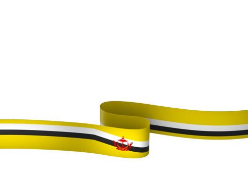 Brunei flag element design national independence day banner ribbon png