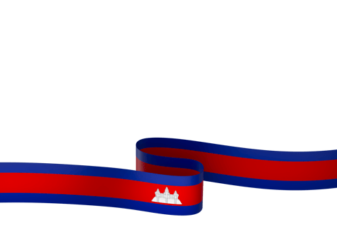 Cambodia flag element design national independence day banner ribbon png