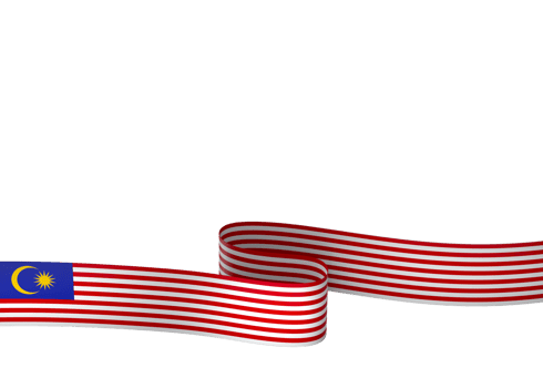 Malaysia flag element design national independence day banner ribbon png