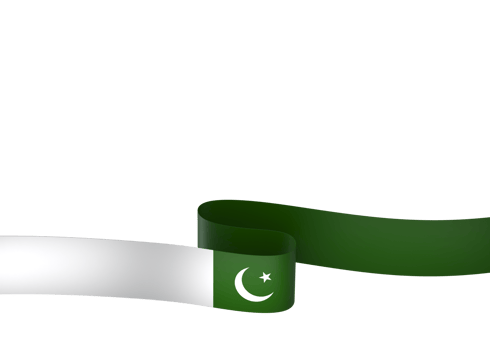 Pakistan flag element design national independence day banner ribbon png