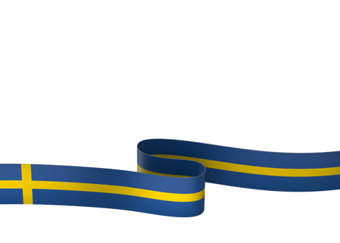 Sweden flag element design national independence day banner ribbon png