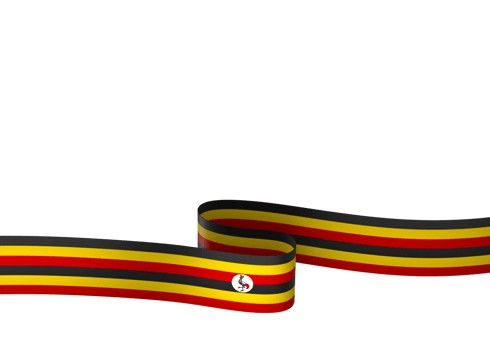 Uganda flag element design national independence day banner ribbon png