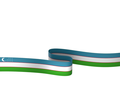 Uzbekistan flag element design national independence day banner ribbon png