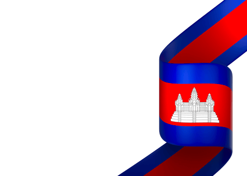 Cambodia flag element design national independence day banner ribbon png