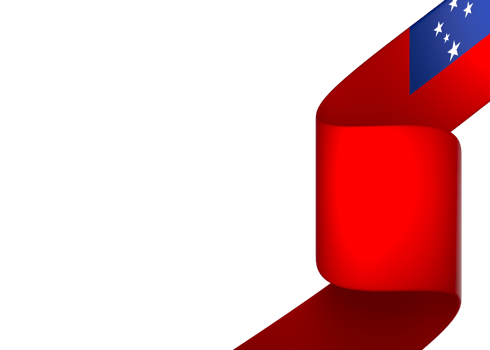 Samoa flag element design national independence day banner ribbon png