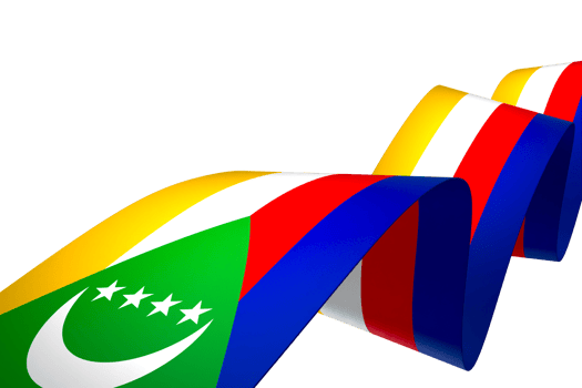 Comoros flag element design national independence day banner ribbon png