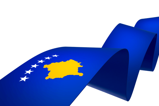 Kosovo flag element design national independence day banner ribbon png
