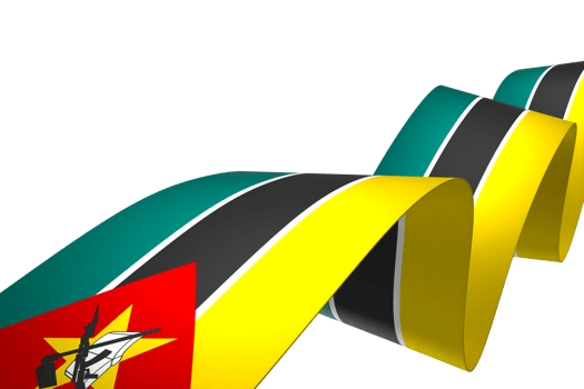 Mozambique flag element design national independence day banner ribbon png