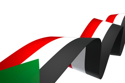 Sudan flag element design national independence day banner ribbon png