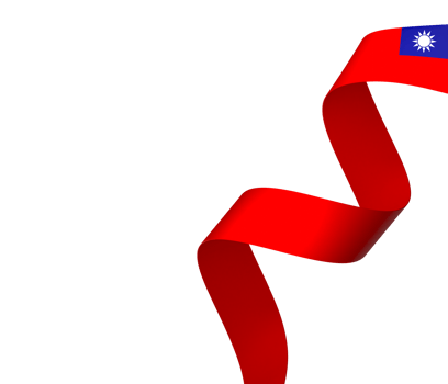 Taiwan flag element design national independence day banner ribbon png