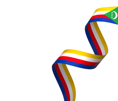 Comoros flag element design national independence day banner ribbon png