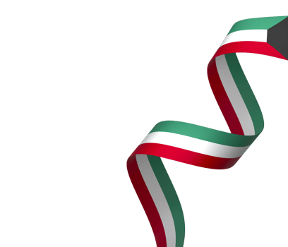 Kuwait flag element design national independence day banner ribbon png
