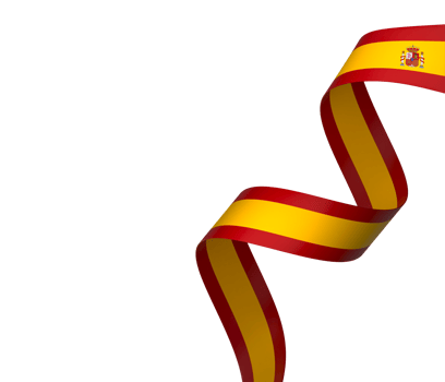 Spain flag element design national independence day banner ribbon png