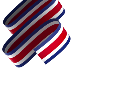 Costa Rica flag element design national independence day banner ribbon png