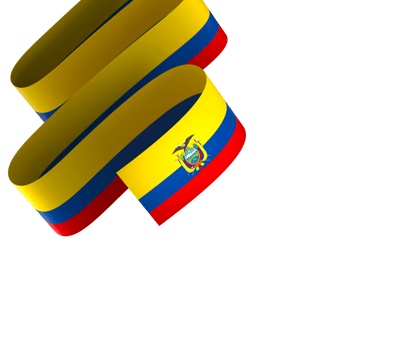 Ecuador flag element design national independence day banner ribbon png